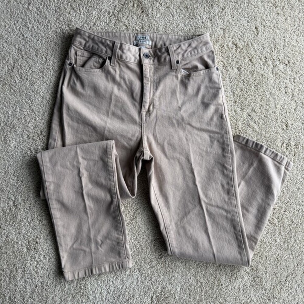 L.L.Bean Classic Fit Pants Womens 8 Beige Khaki Stretch Casual Chino Work
